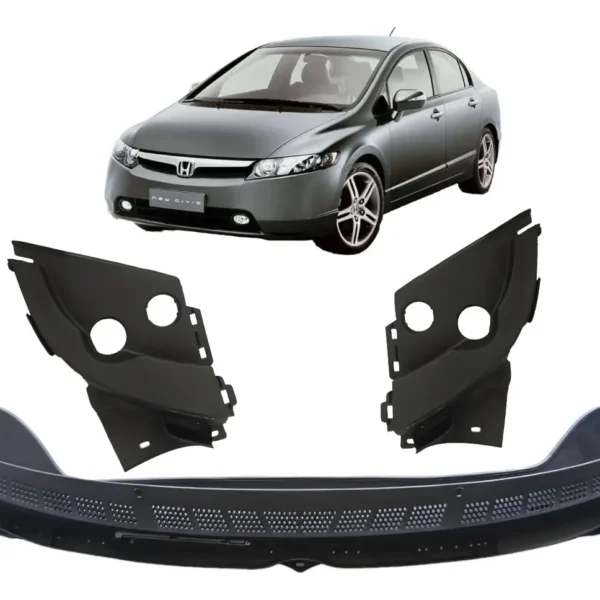 KIT Completo Moldura Acabamento Grade Churrasqueira Honda New Civic 2007 A 2011